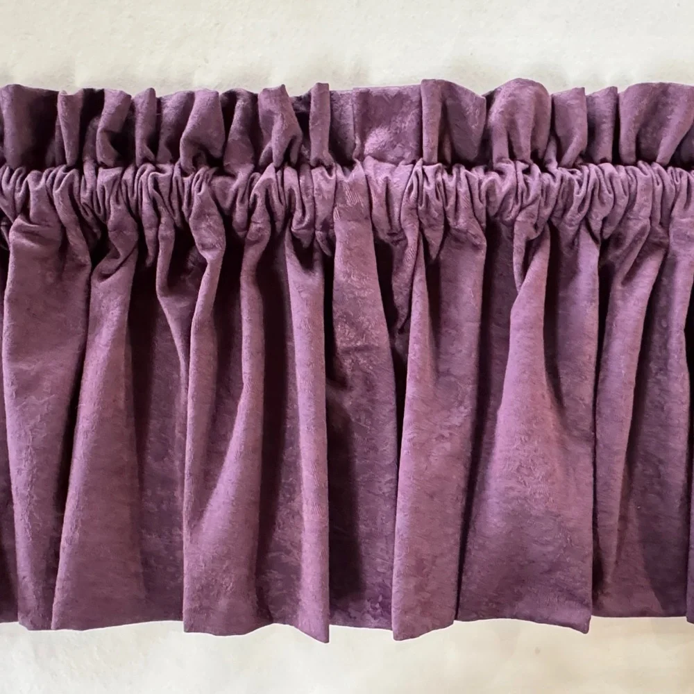 Amethyst Jacquard Brocade Croscill Fabric Curtain Valance (2-piece 53”x22” each)